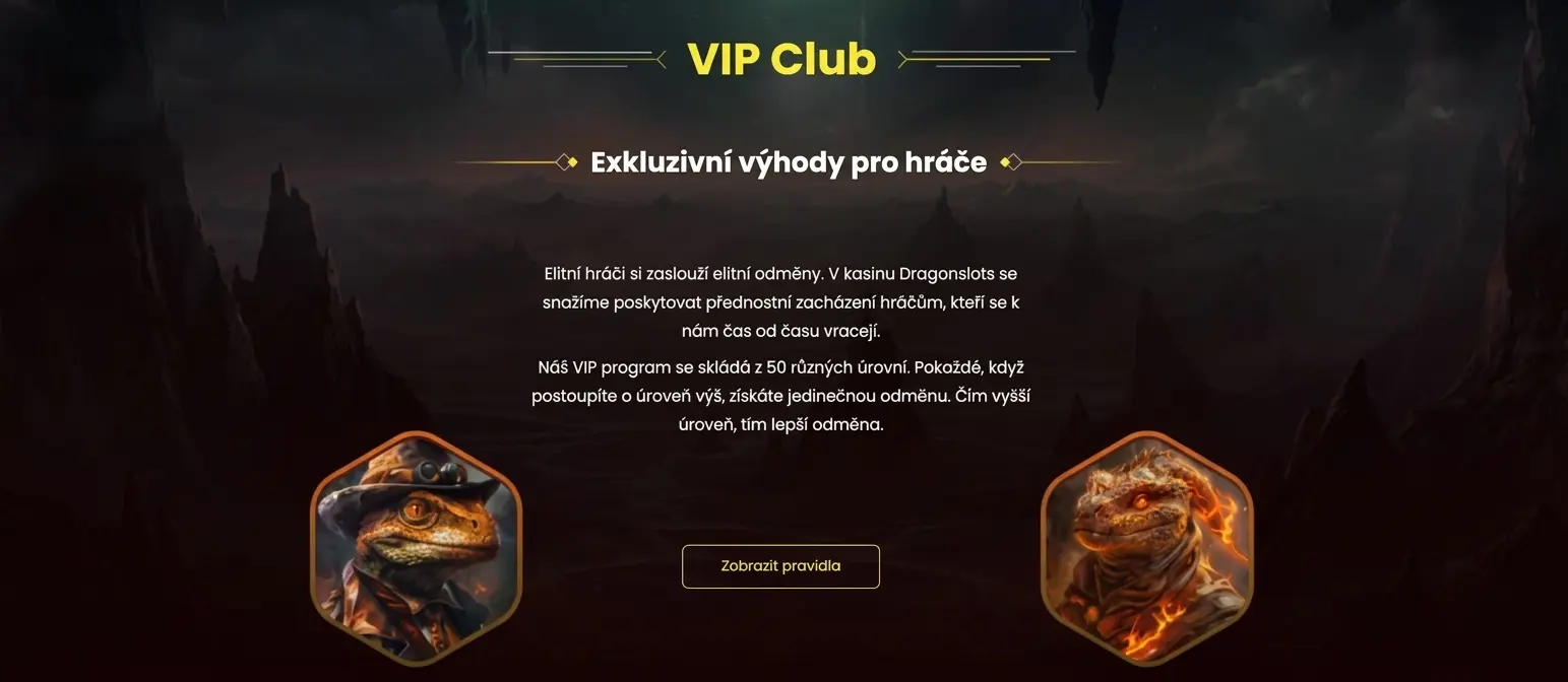 Dragon slots Casino VIP program – 50 úrovní a prémiové odměny